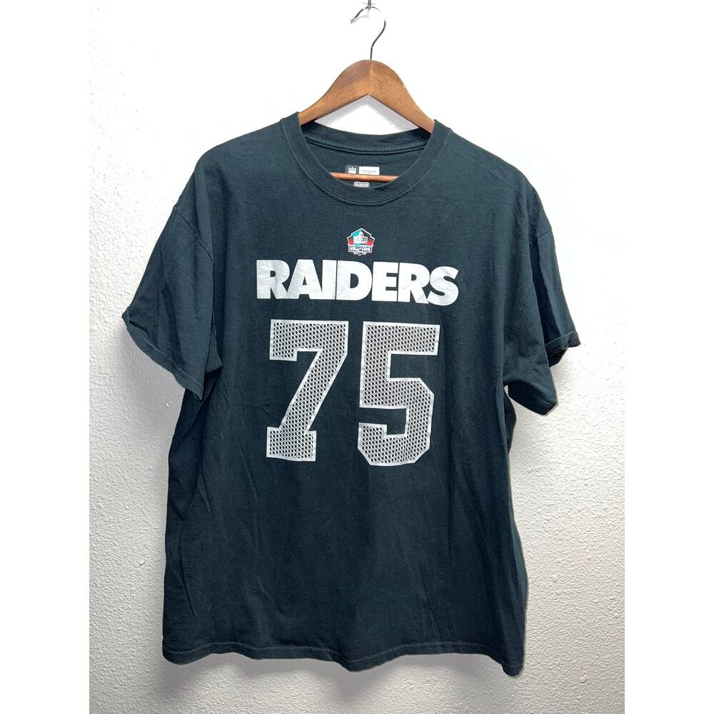NFL Oakland Raiders Shirt Howie Long #75 Hall Of Fame Edition Black Silver XL